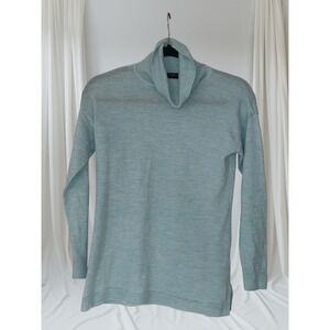 Talbots Petites Pure Merino Wool Light Blue Turtleneck Sweater M